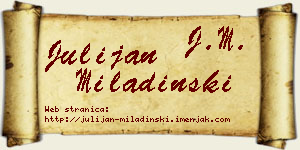Julijan Miladinski vizit kartica